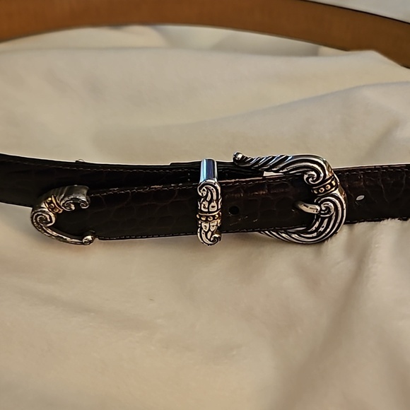 VTG BRIGHTON 1990s Dark Brown Crocodile Belt Medium